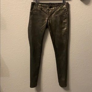 Women’s Express black/gold foil skinny jeans S 00
